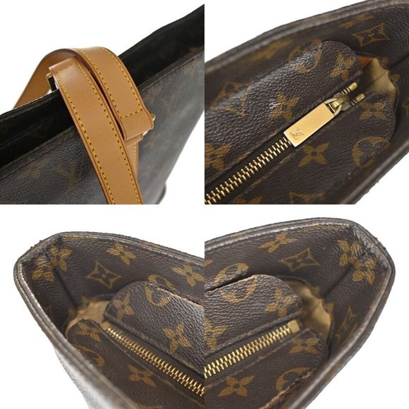 LOUIS VUITTON Logo Luco Shoulder Tote Bag Monogram Leather Brown - Picture 5 of 16